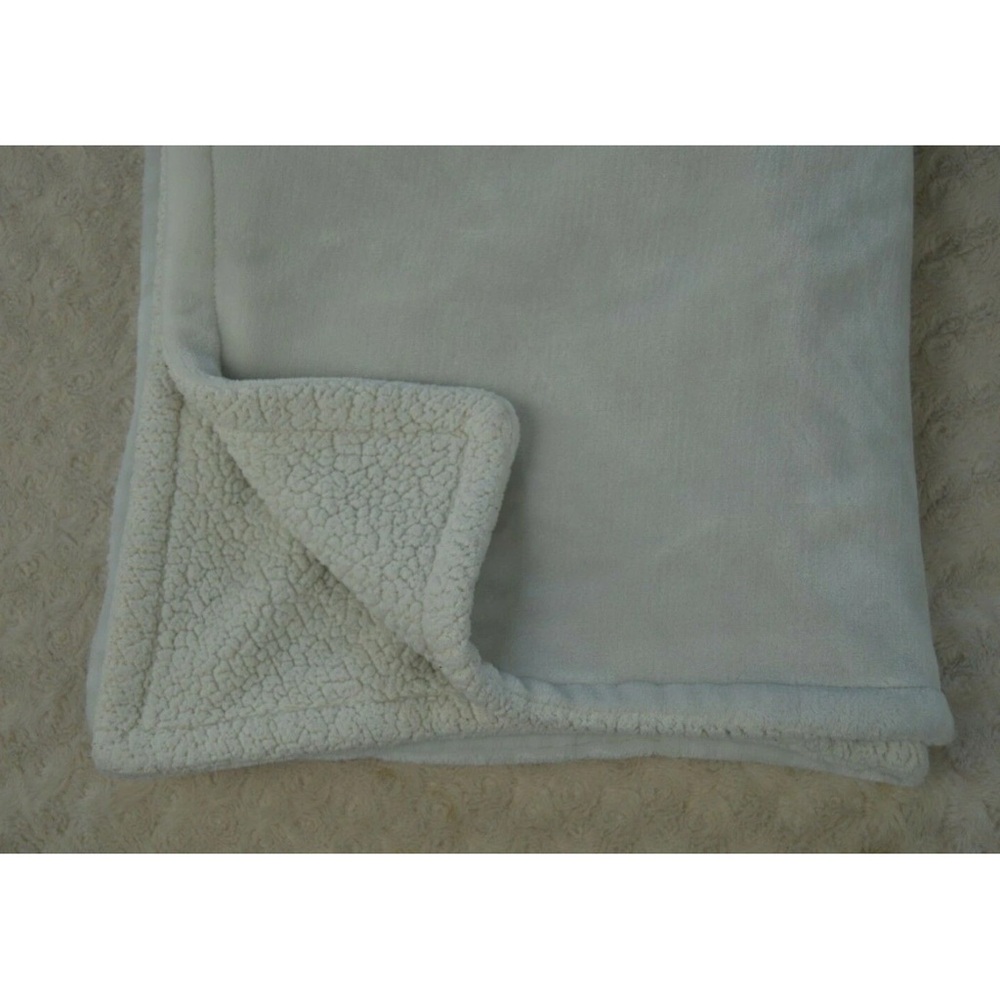 Idea Nuova Baby Blanket Sherpa Plush Security Lovey White Gray Undertones